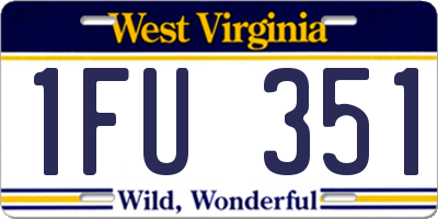 WV license plate 1FU351
