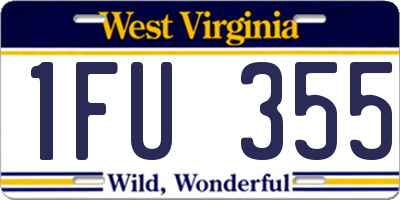 WV license plate 1FU355