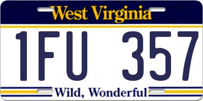 WV license plate 1FU357
