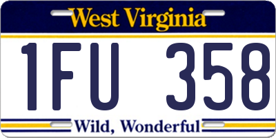 WV license plate 1FU358