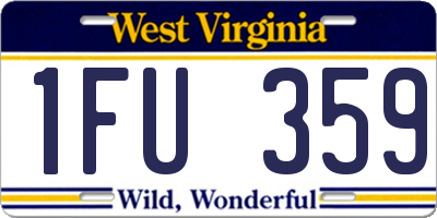 WV license plate 1FU359