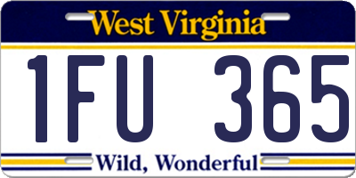 WV license plate 1FU365