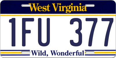 WV license plate 1FU377