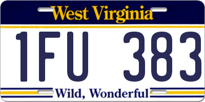 WV license plate 1FU383