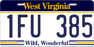 WV license plate 1FU385