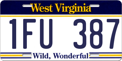 WV license plate 1FU387