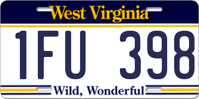 WV license plate 1FU398