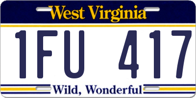 WV license plate 1FU417