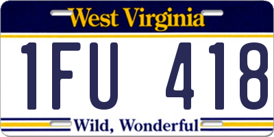 WV license plate 1FU418