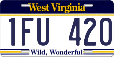 WV license plate 1FU420