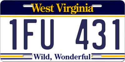 WV license plate 1FU431