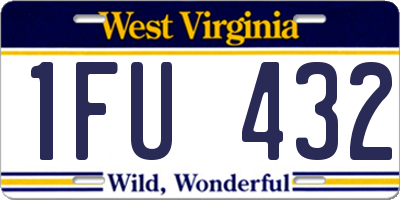 WV license plate 1FU432