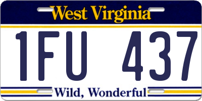 WV license plate 1FU437