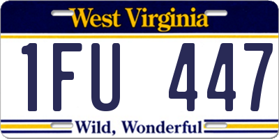 WV license plate 1FU447