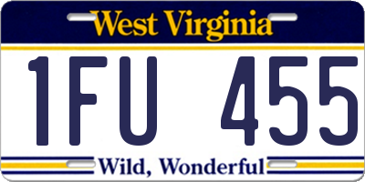 WV license plate 1FU455