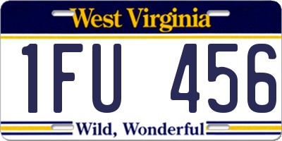 WV license plate 1FU456
