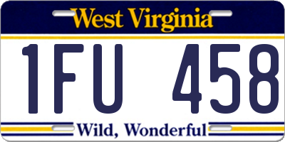 WV license plate 1FU458