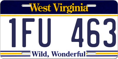 WV license plate 1FU463