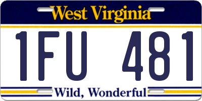 WV license plate 1FU481