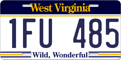 WV license plate 1FU485