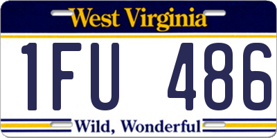 WV license plate 1FU486