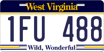 WV license plate 1FU488