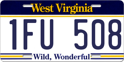 WV license plate 1FU508