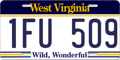 WV license plate 1FU509