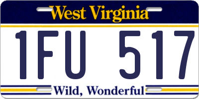 WV license plate 1FU517