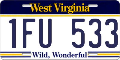 WV license plate 1FU533