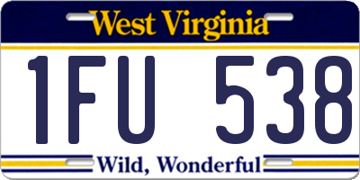 WV license plate 1FU538