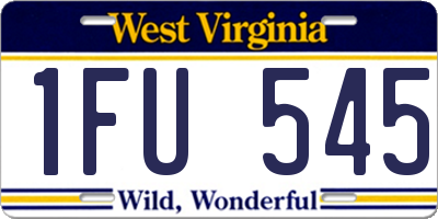 WV license plate 1FU545