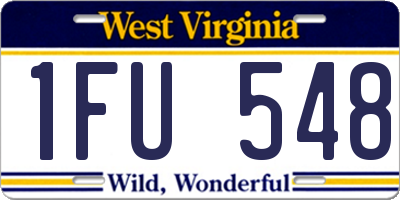 WV license plate 1FU548
