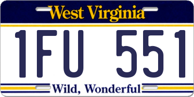 WV license plate 1FU551