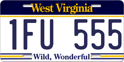 WV license plate 1FU555