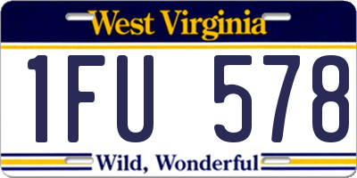 WV license plate 1FU578