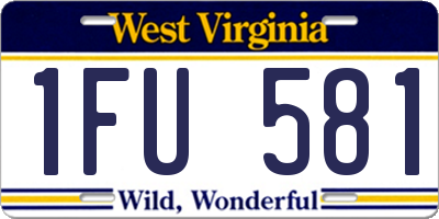 WV license plate 1FU581