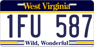 WV license plate 1FU587