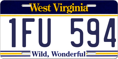 WV license plate 1FU594
