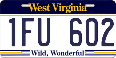 WV license plate 1FU602