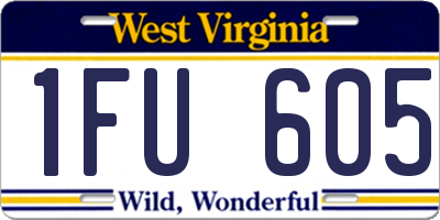 WV license plate 1FU605