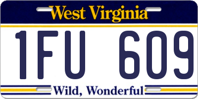 WV license plate 1FU609