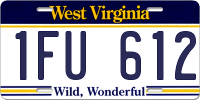 WV license plate 1FU612