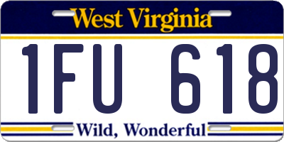 WV license plate 1FU618