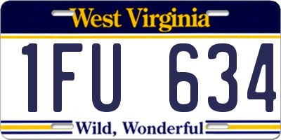 WV license plate 1FU634