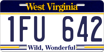 WV license plate 1FU642