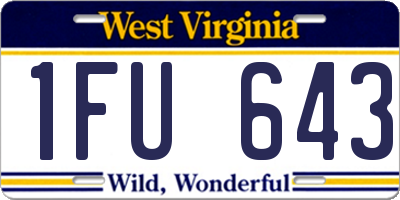 WV license plate 1FU643
