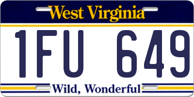 WV license plate 1FU649