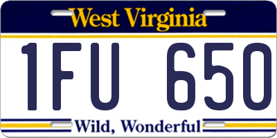 WV license plate 1FU650