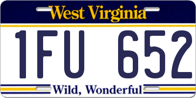 WV license plate 1FU652